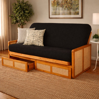 Futon double avec rangement Bridyn avec matelas