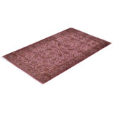 Overdyed Hand-Knotted Wool Modern-Contemporary Pink Area Rug 3' 1" x 5' 3"