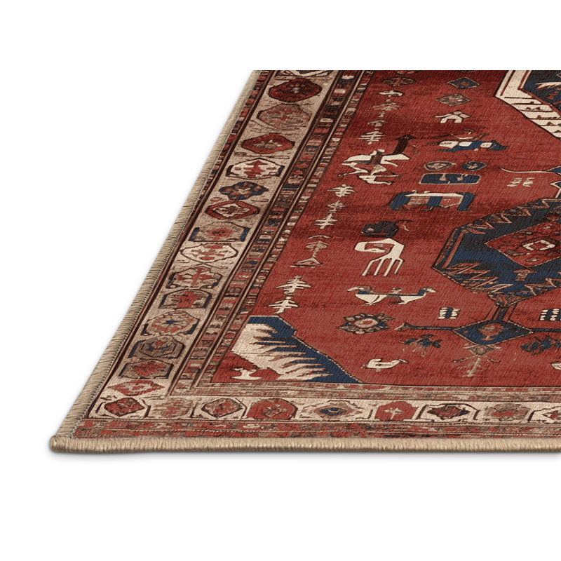 Machine Washable Turkish Brown Area Rug, Rectangle 2' x 3'