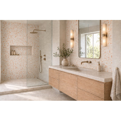 Toscana 0.8" x 0.8" Glass Mosaic Wall & Floor Tile