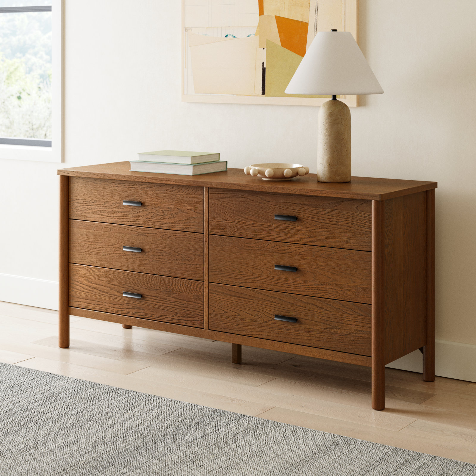 Kaplan 66" Dresser, Medium Oak