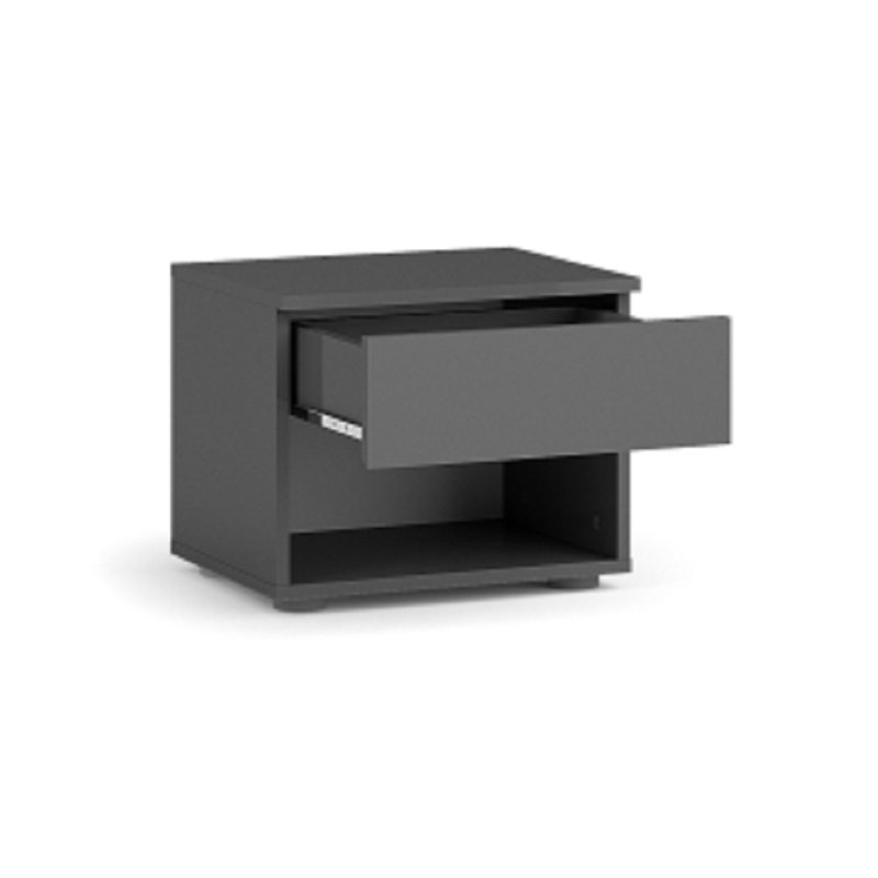 44.2cm W Laminate Bedside Table, Graphite Grey
