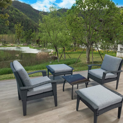 Confortable pour l'extérieur: 5 avec chaise et coussins à fermeture à glissière, 5 coussins de patio, housses de coussin