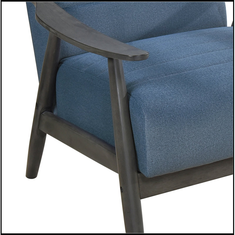 Fauteuil en tissu avec 4 pieds, Bleu