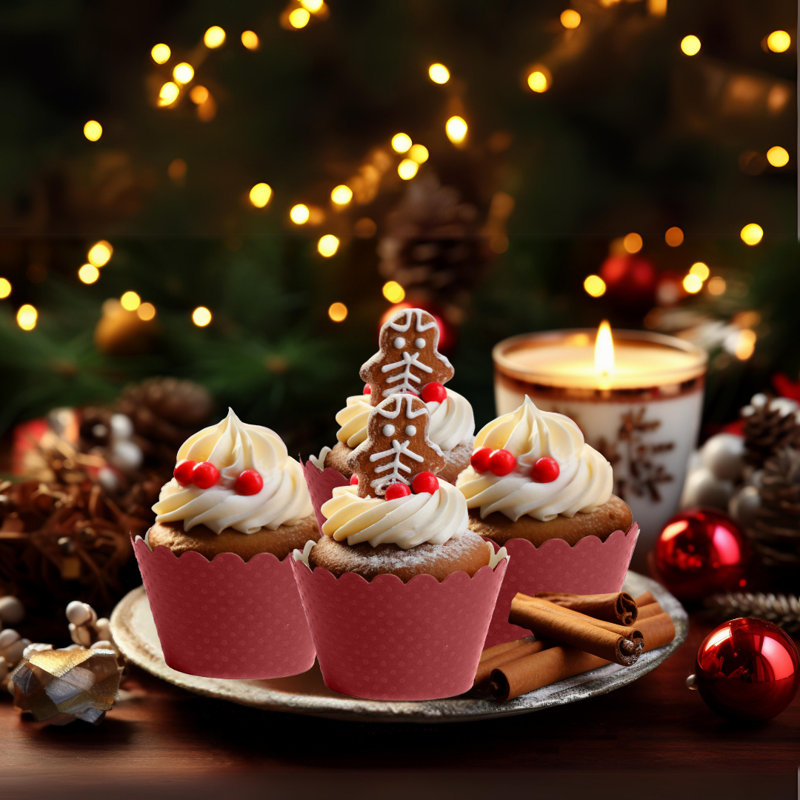Emballages standard de petits gâteaux rouges,, Ensemble de 50