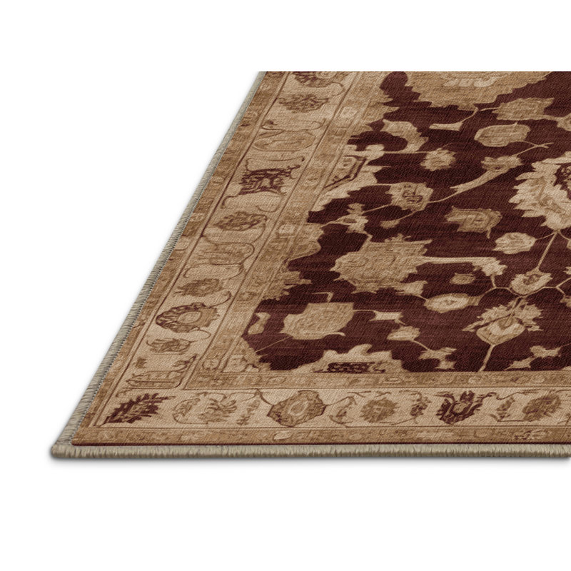 Tapis brun lavable à la machine, Rectangulaire 2 pi x 3 pi