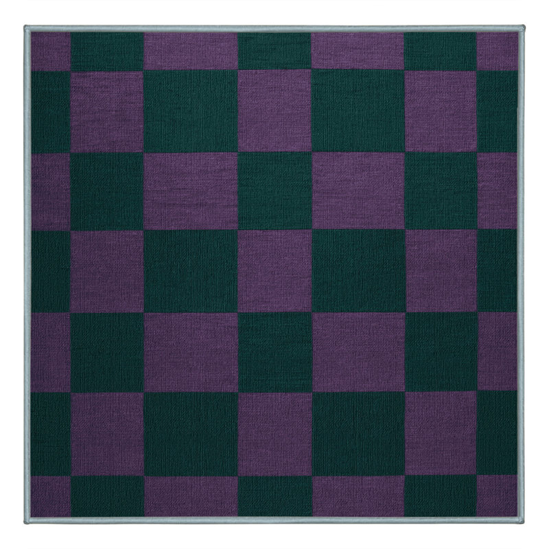 Tapis bleu à carreaux lavable à la machine, Carré 8 pi