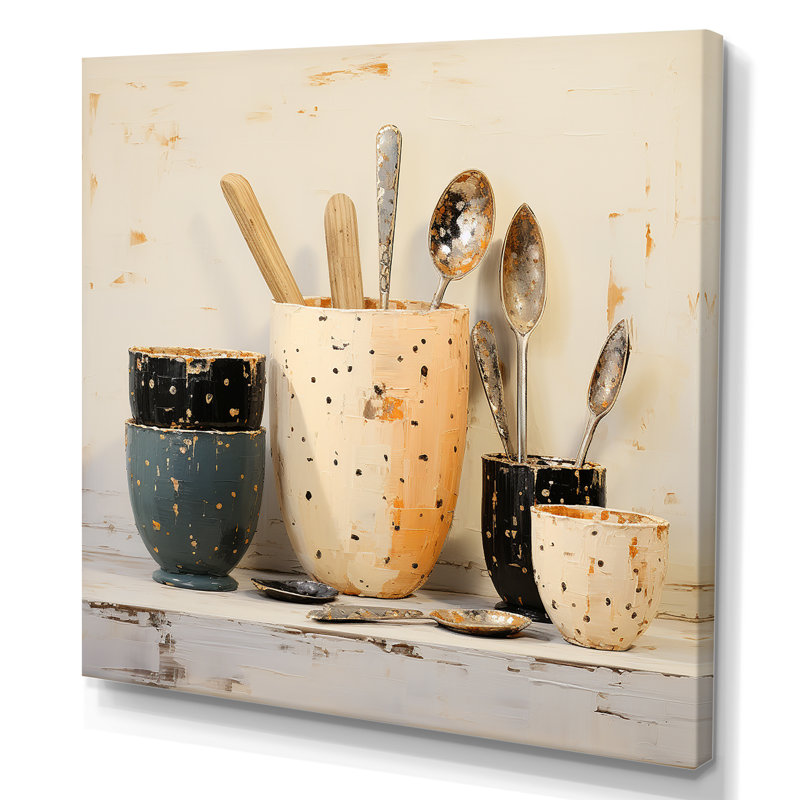 Minimalist Kitchen Cutlery 2 - Art mural de cuisine, H 30 po x l 30 po x P 1,5 po
