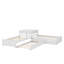 Lit plateforme simple en L avec lit gigogne, bureau et tiroirs-1361423150