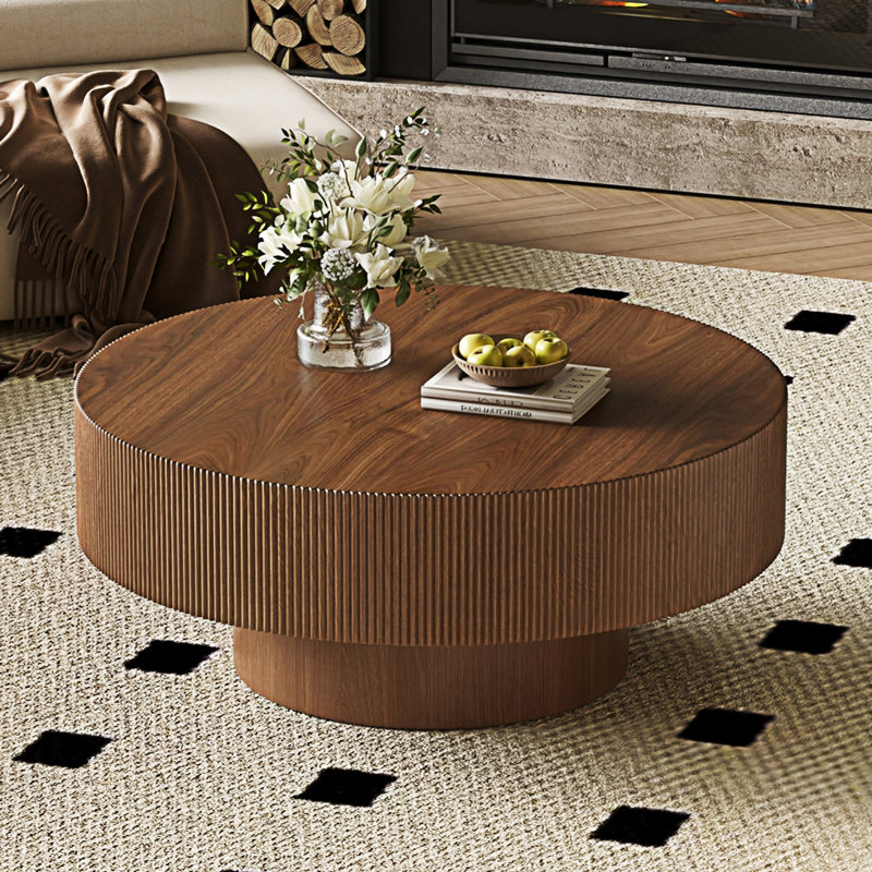 Table basse ronde, Noyer