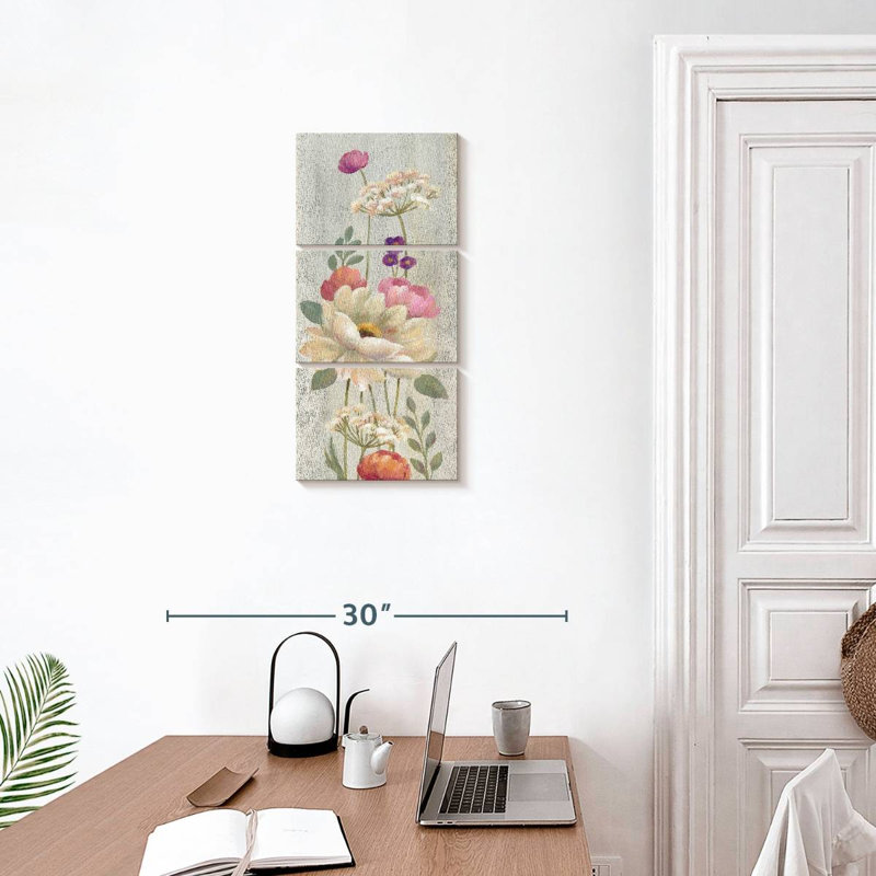 Floral rétro I, H 27 po x l 12 po