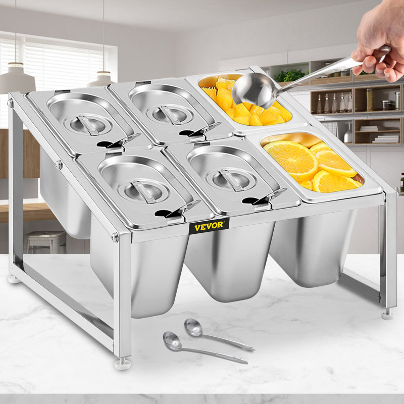 Expandable Spice Rack, 13.8"-23.6" Adjustable, 2-Tier Stainless Steel