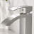 Brushed Nickel Bathroom Faucet,Faucet For Bathroom Sink, Single Hole Bathroom Faucet Modern Single Handle Vanity Basin Faucet