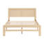 Cadre de grand lit au fini naturel au design contemporain, tête de lit, lattes et rails pour la taille de la chambre à coucher avec finition, rails, sans fondation nécessaire-567037428