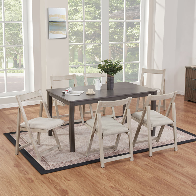 Ensemble de chaises de salle à manger rembourrées Humphries, 6, Crème, crème, Beige
