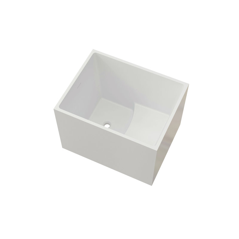 35" Free Standing Soaker Acrylic Bath-Tubs, Rectangular Shape Soaker Hot Tub (White)