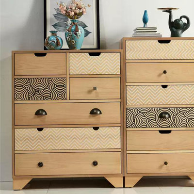 Solid wood retro locker against the wall