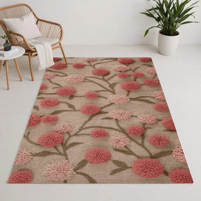 Tapis beige d'intérieur et d'extérieur Botanical