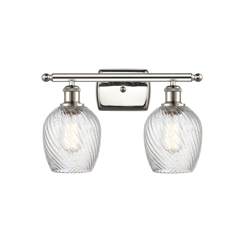 Éclairage pour salle de bain à intensité variable 2 lumières Lyman, Motif cannelé transparent, Ampoule DEL 6 watts Vinage