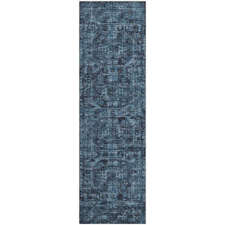 Premium Machine Washable Kelsa AMF41 Navy Rug