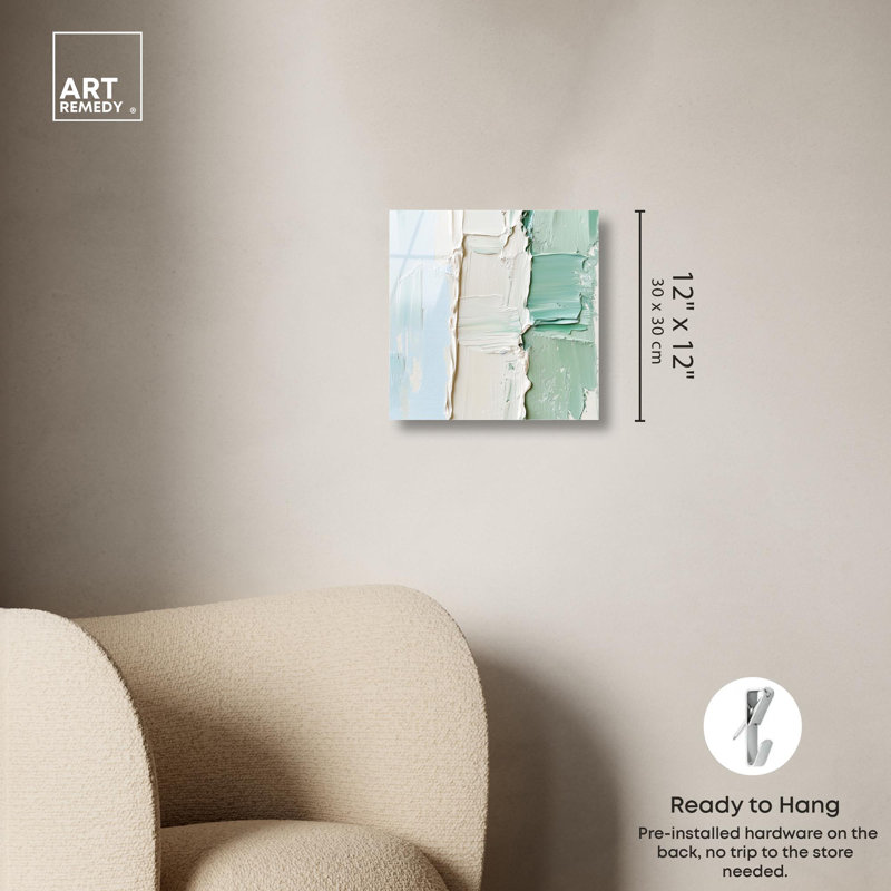 «Minted Horizon I», reproduction d'art acrylique sur toile par Art Remedy, H 12 po x l 12 po