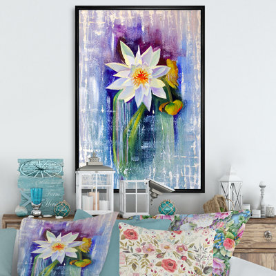 Lys blanc avec huile - reproduction d'art sur toile