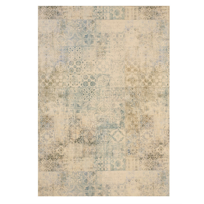 Gruber Handcrafted Green Machine Made Area Rug, Rectangle 4'4" x 6'3"