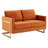 Bellago 55" Pre-Assembled Upholstered Velvet Loveseat with Modern Gold Frame-1896464558