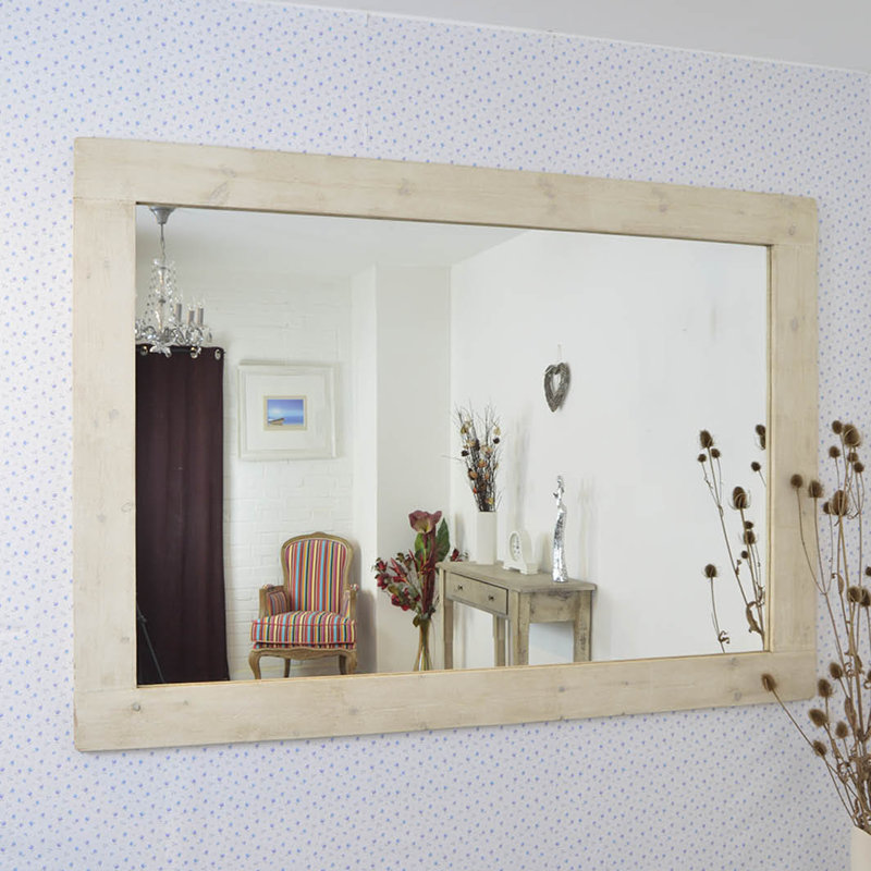 Stamford Wood Flat Wall Mirror, Light Wood