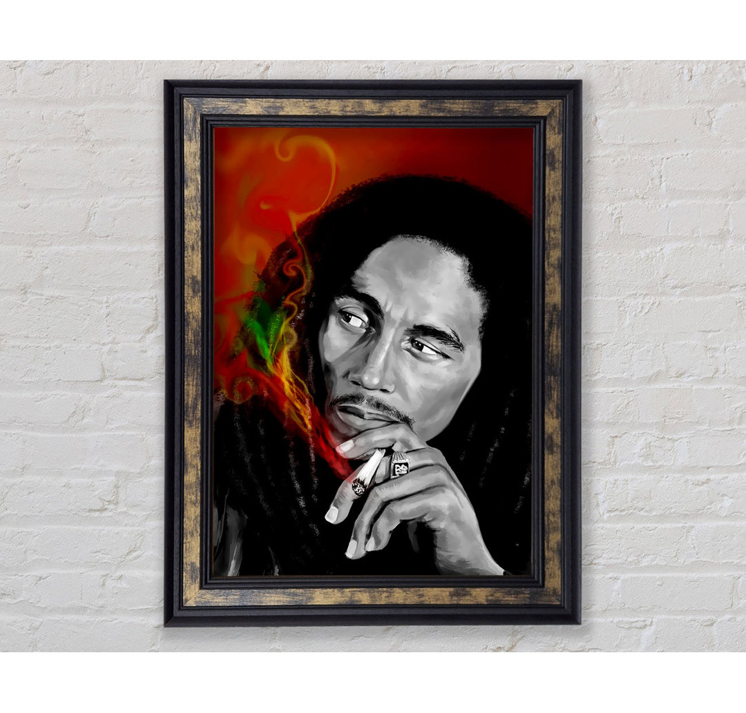 Bob Marley Smoke - Bilderrahmen Kunstdrucke