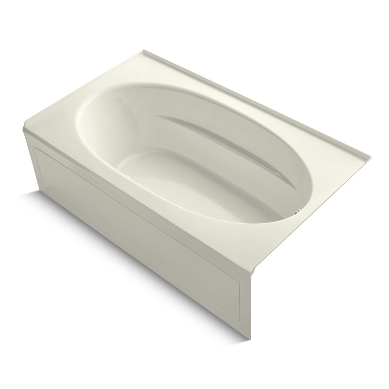 Windward 72" x 42" Air Bathtub, Biscuit, Droite