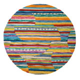 Jubilee Striped Handmade Tufted Wool Orange/Purple/Blue Area Rug