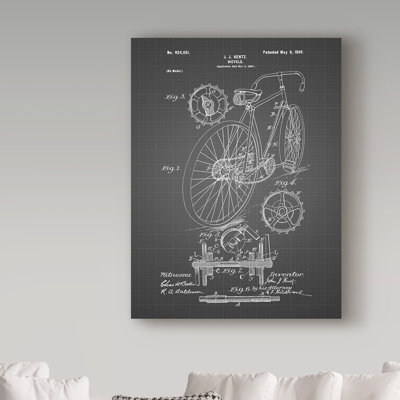 Manilo 'Bike' Drawing Print on Wrapped Canvas