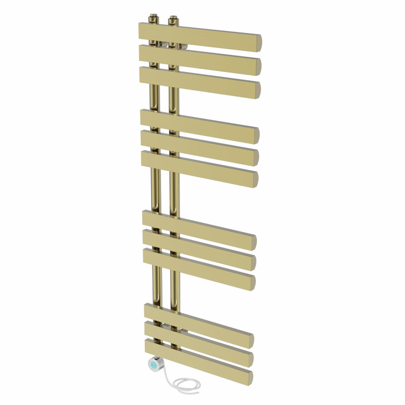 Camari Designer Towel Rail Heated Towel Rails, Brushed Brass, 120cm H x 45cm W x 7.35cm D