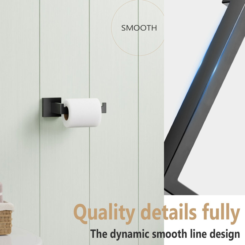 Bathroom Toilet Paper Holder Wall Mount, Matte Black