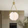 Gethra Split Sphere Brass And Frosted Glass Pendant Ceiling Lamp 2-light Down Rod