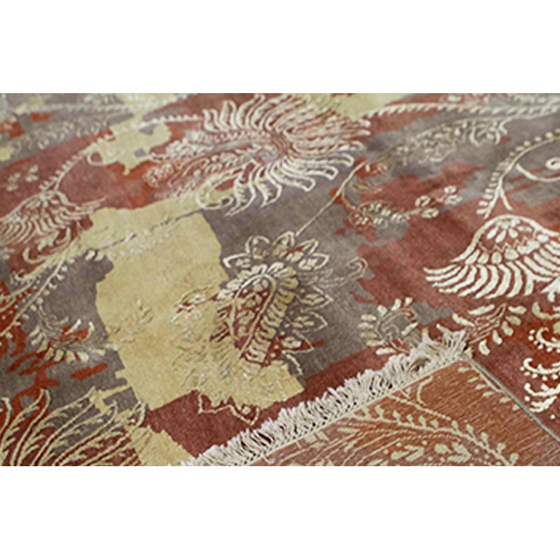 Damask Area Rug in Red