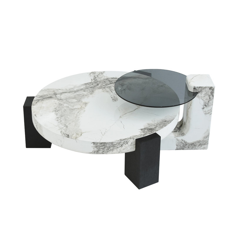 White Coffee Table with Side Table