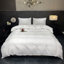 Literie Orylavena en microfibre à rayures satinées blanches avec 2 taies d'oreiller, grand lit, 3 pièces (garnitures non comprises)-131266213-131266214