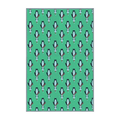 Tapis bleu rectangulaire tissé à la machine 7 pi x 9 pi