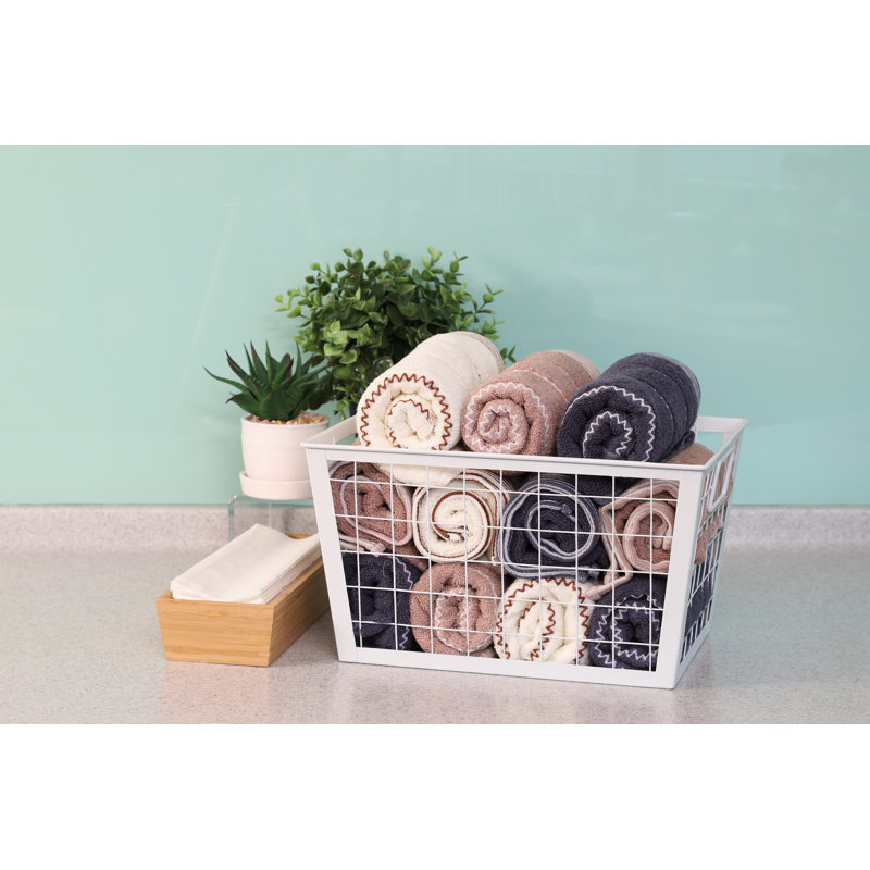 Gracie Oaks Decorative Basket, White