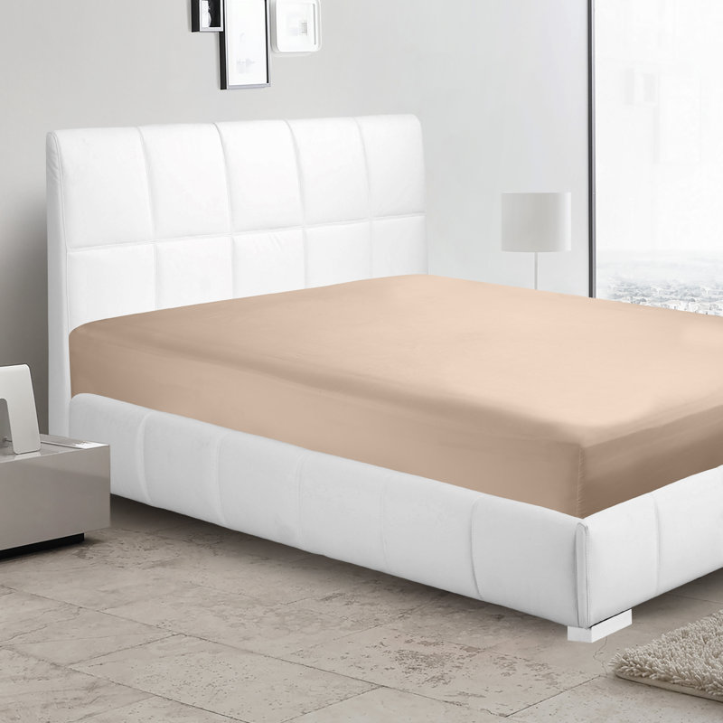  Drap-housse à densité du tissage de 1800 fils, Drap-housse pour lit simple TG, Taupe