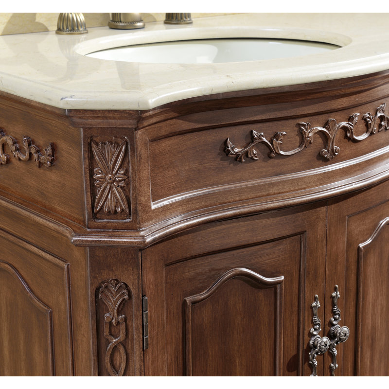 Ensemble de meuble-lavabo double 72 po Burnet, Teck, Crème, Blanc