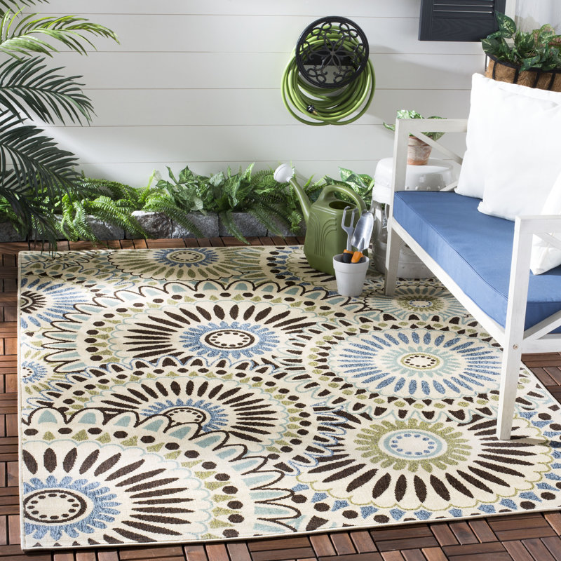 Tapis d'intérieur / extérieur à motif géométrique Centeno Performance, Rectangle 5 pi 3 po x 7 pi 7 po
