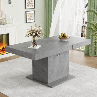 Extendable Dining Table With2 Doors Gray