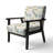 White Mandalas Chrysanthemum Boho Pattern - Upholstered Farmhouse Arm Chair, Rustic Floral Accent Chair