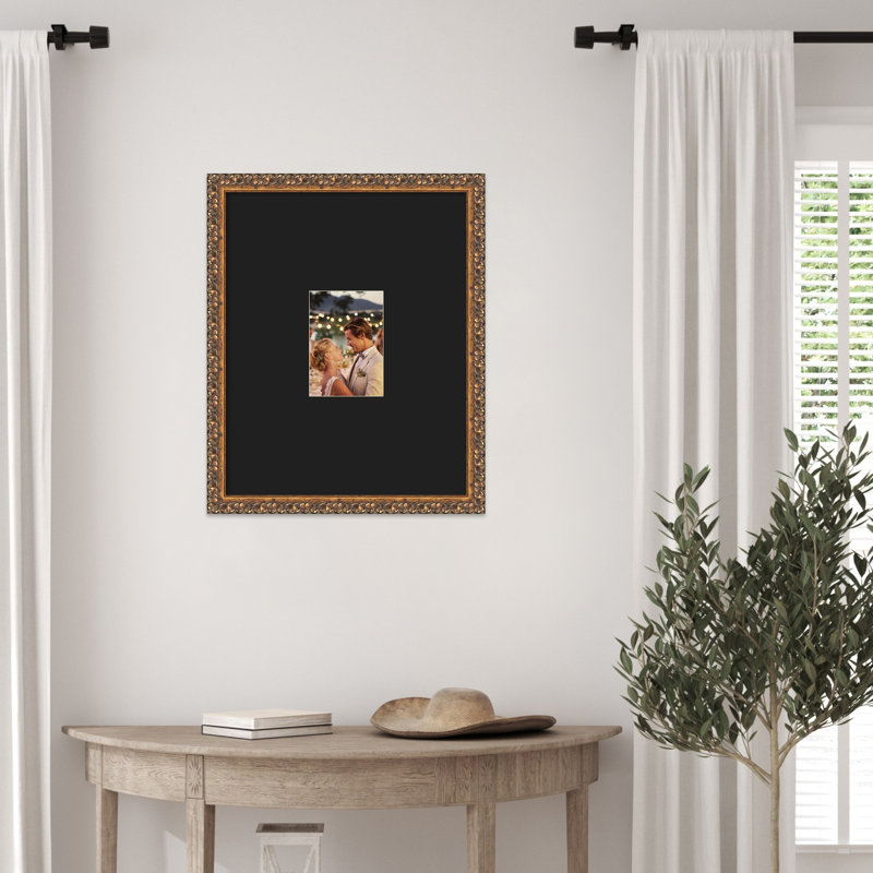 Cadre photo en bois antique bronze, 16 x 20 emmêlés à 5 x 7, Noir lisse