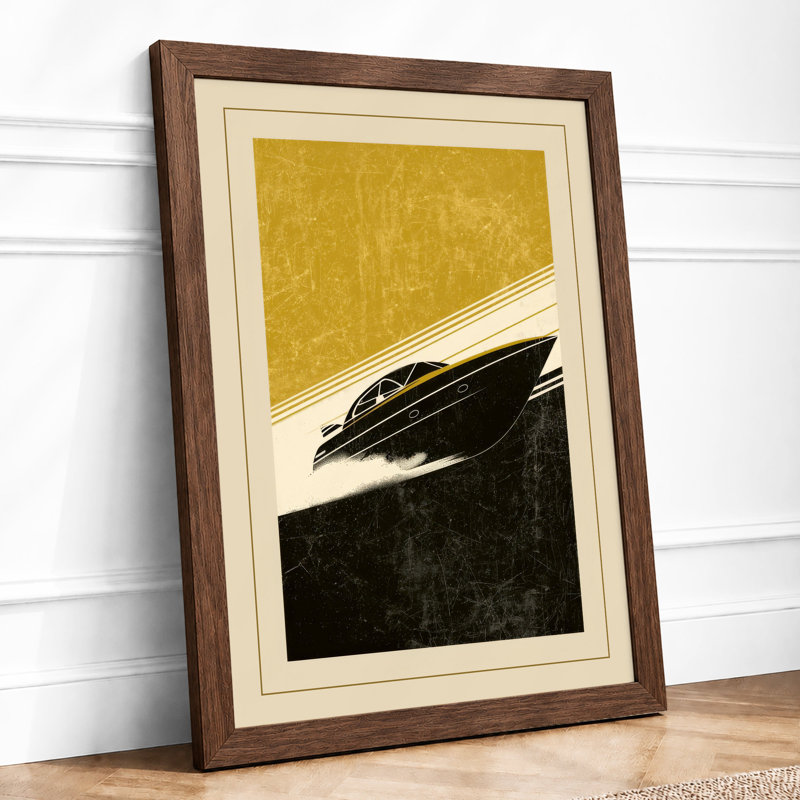 Streamlined Vessel Art Deco - Framed Print, Walnut, A4 - 29.7 x 21.0 cm