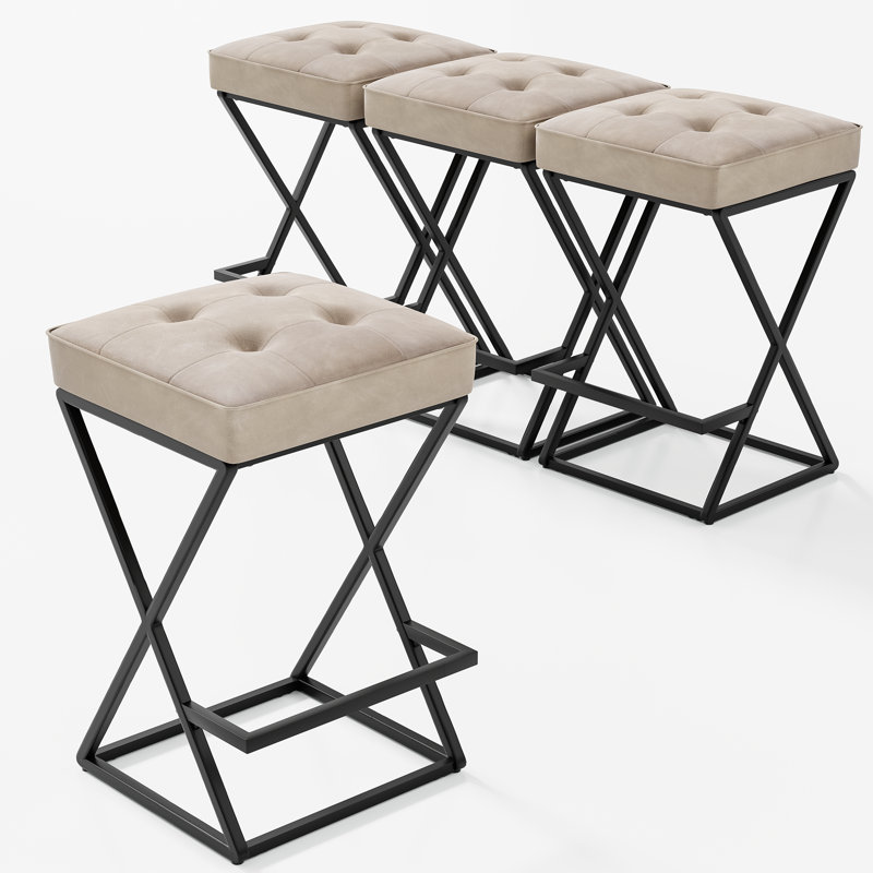 Tabouret de comptoir court Sawka, Blanc