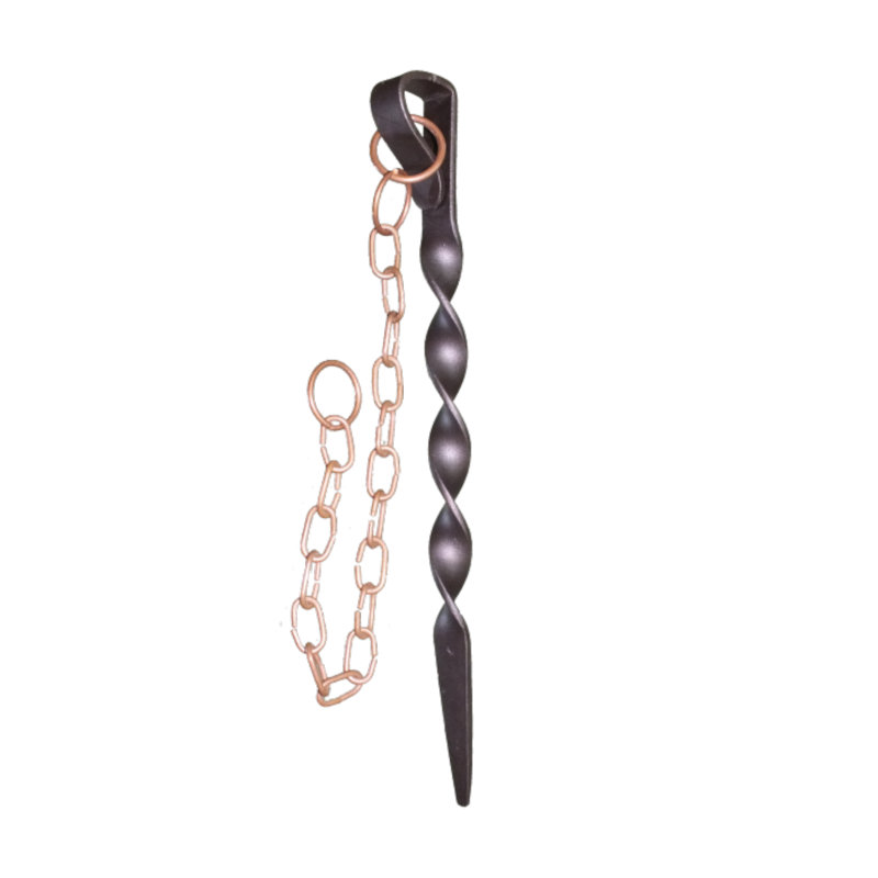 Brown and Copper Powder Coated Iron Rain Chain Anchoring Stake